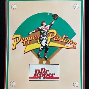 Dr Pepper Embossed Vintage Style Wall Art with Green and Red Accents
